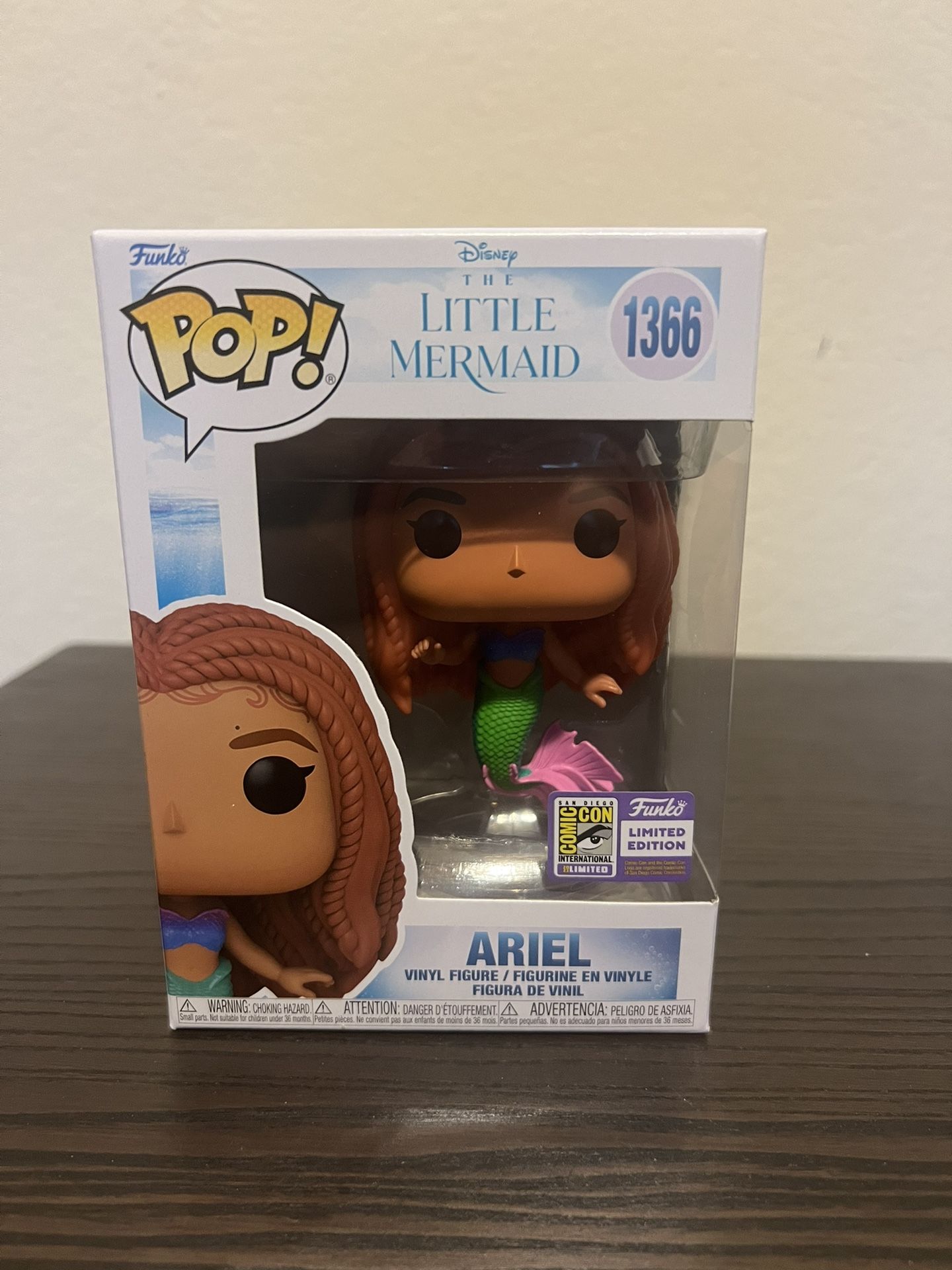 OFFICIAL SDCC STICKER ARIEL PURPLE FINS Funko Pop Disney #1366 Little Mermaid LE