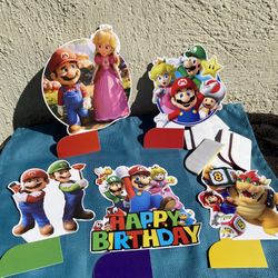 Super Mario Brothers Birthday Party Honeycomb Table Decorations 
