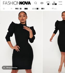 Fashion Nova Sweater Puff Sleeve Mini Dress