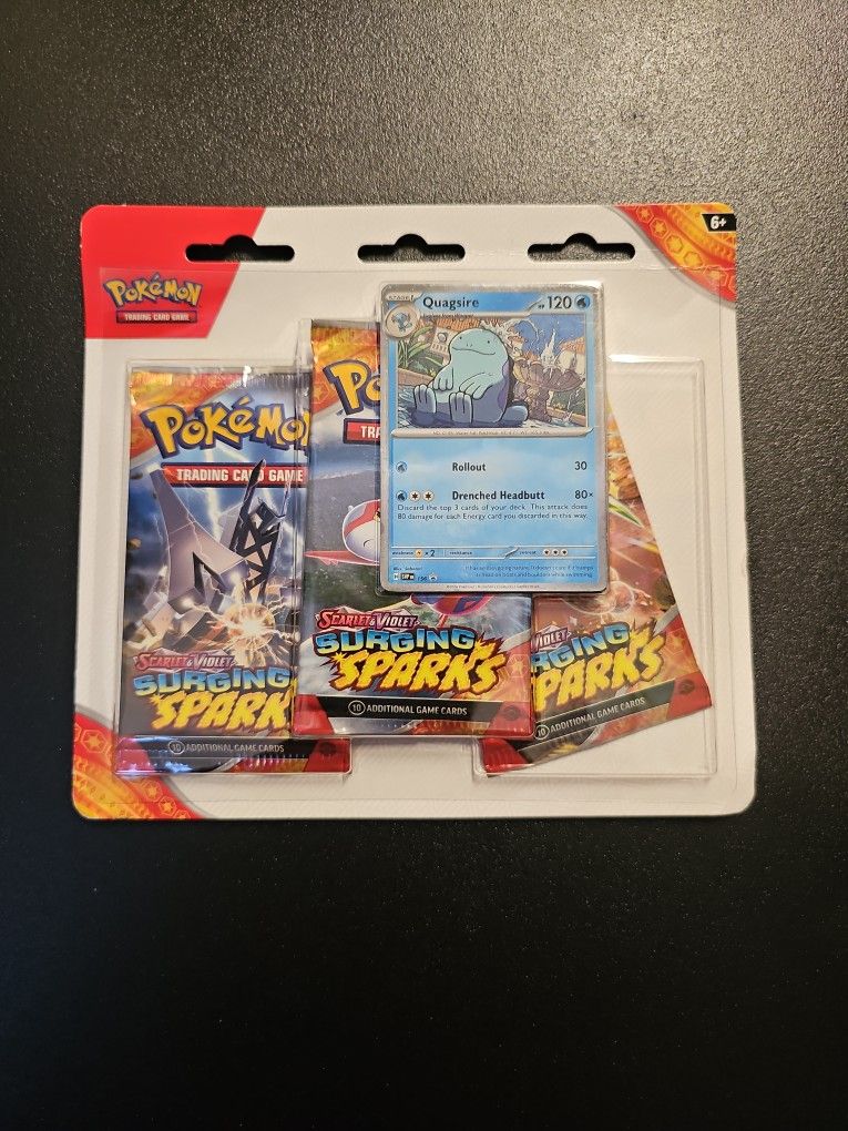 Pokemon S&V: Surging Sparks 3 Pack Blister With Quagsire Promo 