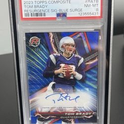 2023 Topps Composite Tom Brady Resurgence Auto Blue Surge PSA 8
