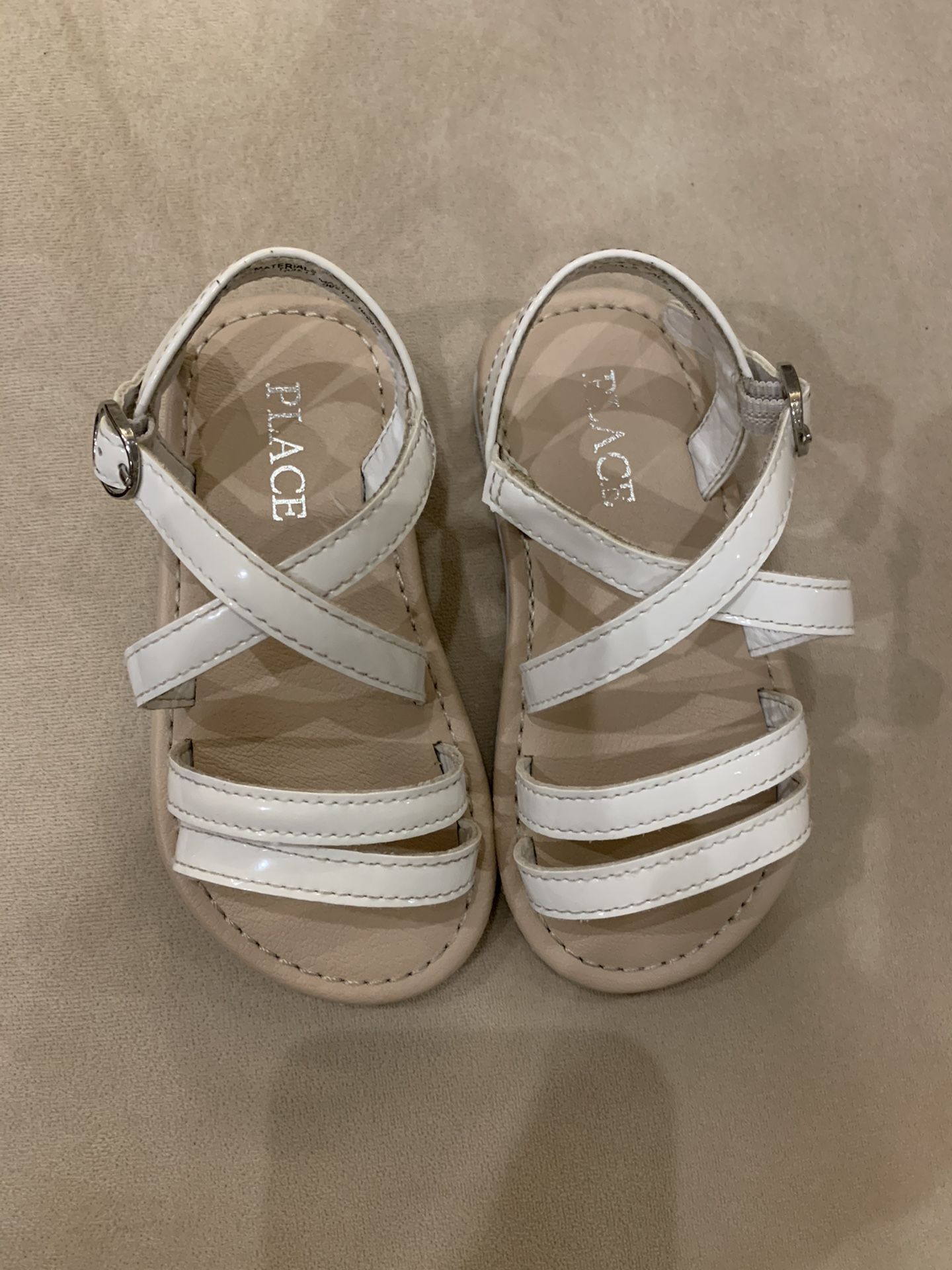 7T white girl sandals