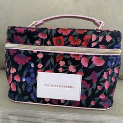New Carolina Herrera Floral Cosmetics Bag