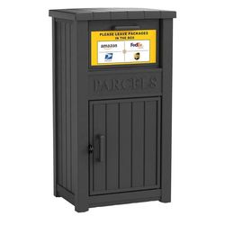 ❤️‍🔥 Package Delivery Box with Sign, Lockable & Weatherproof Anti-Theft Parcel Delivery Box for Porch, Curbside, Patio，Black $50