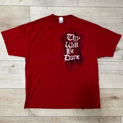 vintage Y2K-style Christian graphic tee featuring a distressed "Thy Will Be Done" design