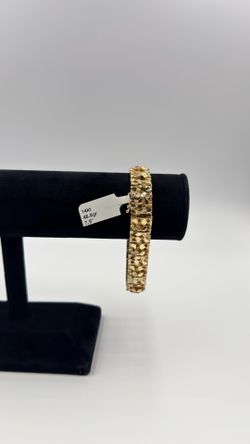 14KT YELLOW GOLD 7.5” NUGGET DESIGN BRACELET 48.8GR