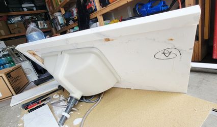 Cultured Marble 42" vanity top with Faucet