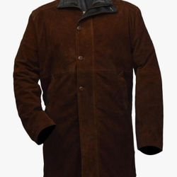  The Jasperz Longmire-Sheriff Walt Robert Suede Taylor Leather Coat