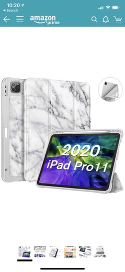 Fintie SlimShell Case with Pencil Holder for iPad Pro 11 Inch 2nd & 1st Generation 2020/2018 - [Supports 2nd Gen Pencil Charging] Soft TPU Smart Stan