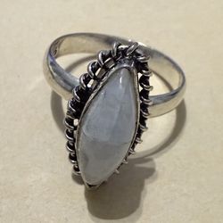 Size 8.25 Rainbow 🌈 Moonstone Sterling Silver Ring