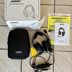 Bose A20 Aviation Headset Bluetooth ONLY USED 2X Dual Plug Cable EL, BT, G/A