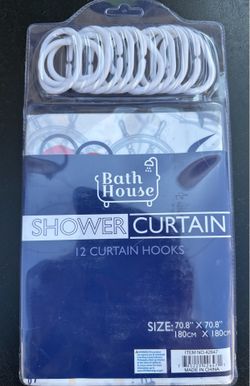 Bath house shower curtain