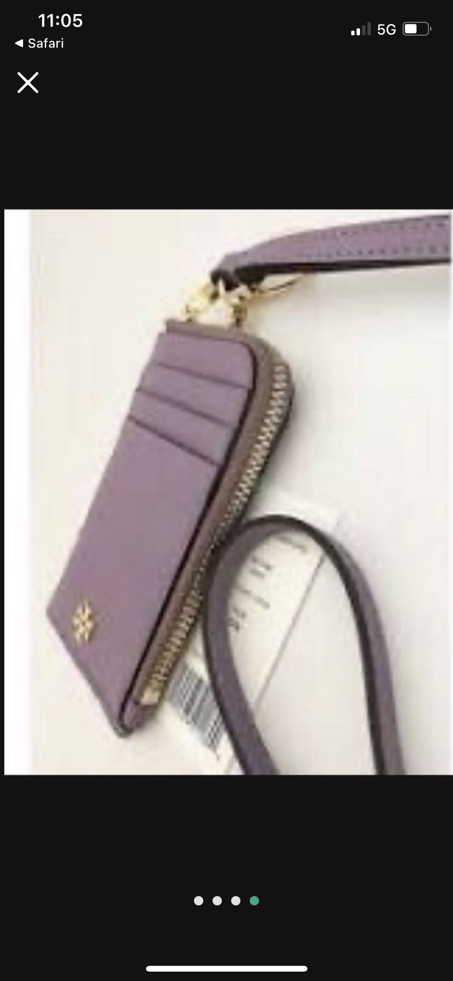 Tory Burch NWT Emerson Lanyard ID and Credit Card Holder Claret