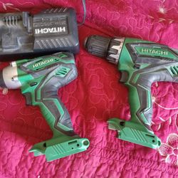 2 Hitachi  Drills And Charger 