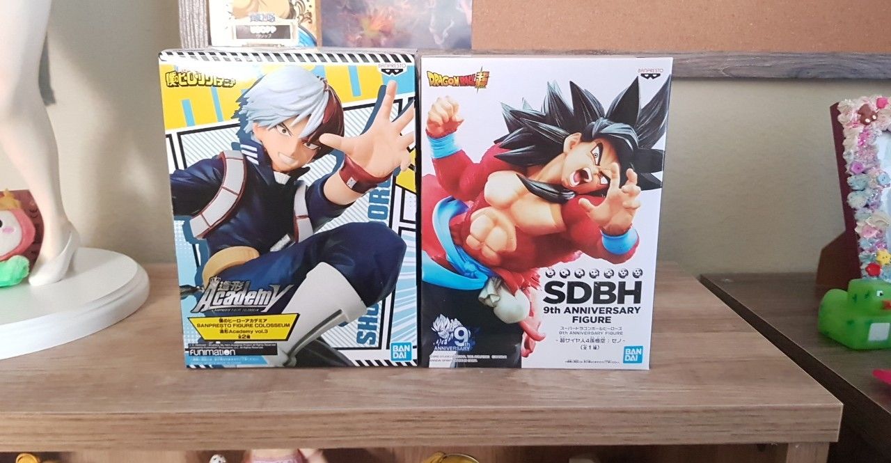 My Hero Academia figure Todoroki and Dragonball Z 9th Anniversary SSJ4 Goku