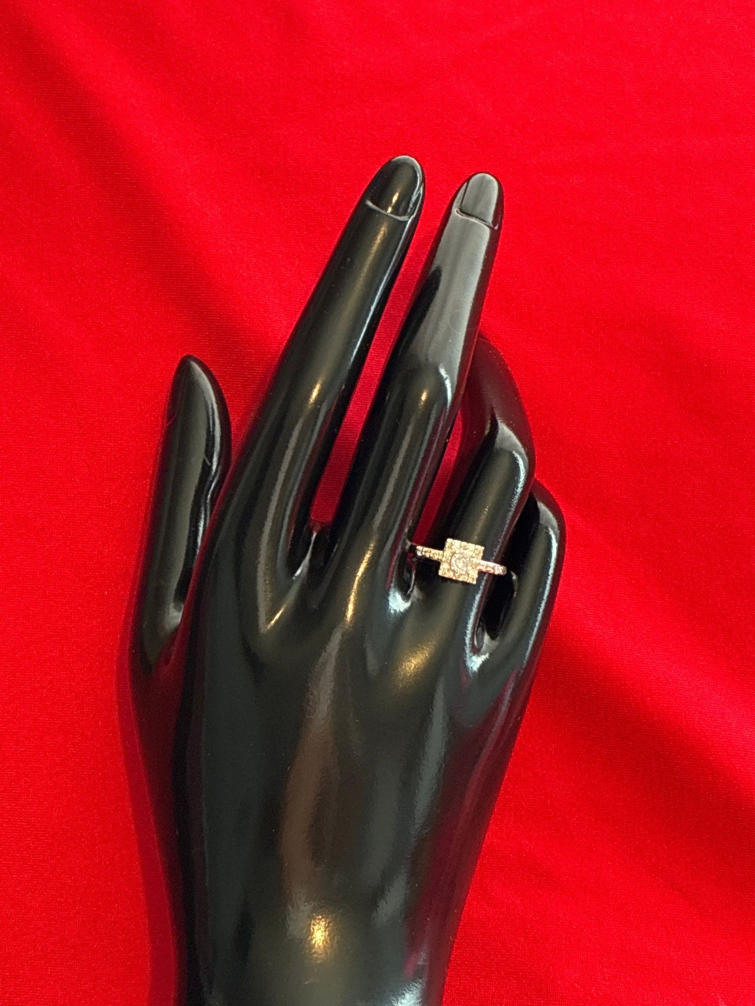 Beautiful princess-cut sterling silver 