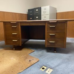 Vintage Antique Mid Century Executive Desk