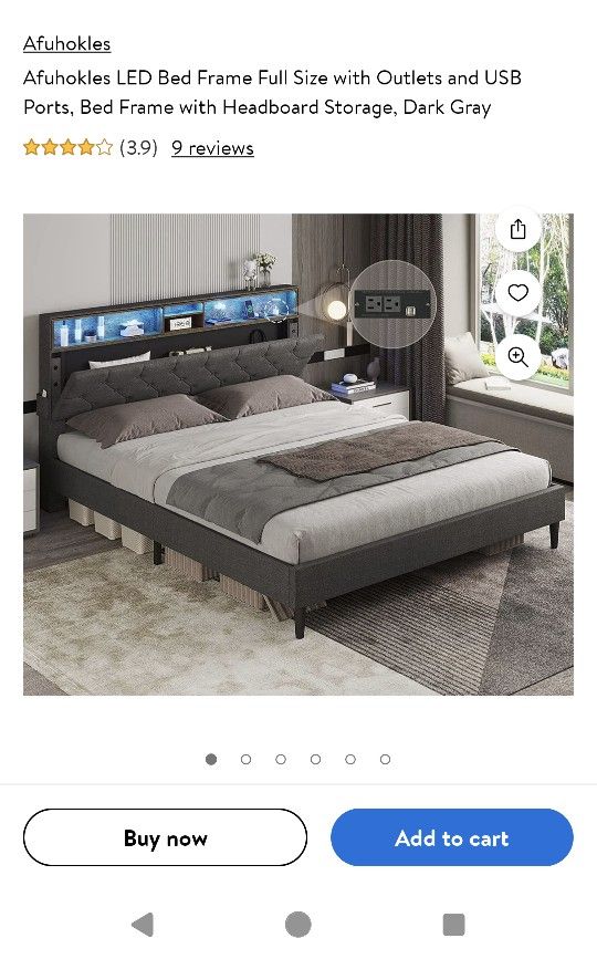 NEW IN BOX LED Bed Frame Full Size w Outlets and USB Ports, Bed Frame with Headboard Storage