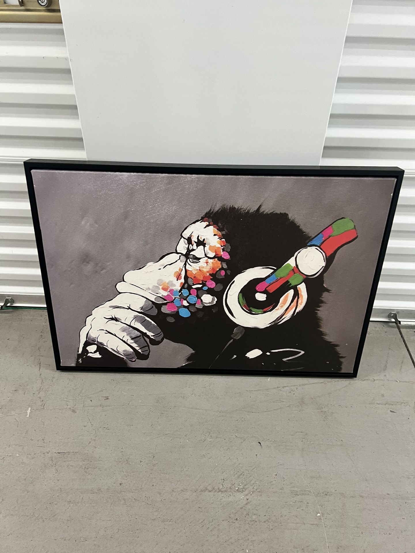 Framed Banksy Print “Thinking Monkey”
