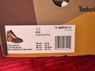 Timberland boots size 12 toddler