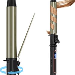 Rotating Curling Iron - 1.25 Inch Hair Curler, Multi-Level Temperature Adjustment LCD Display, Easy-to-Use Styling Tool for Long & Short Hair, Perfect