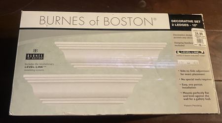 NEW 12" WHITE DECORATION LEDGES IN BOX  2 PACK