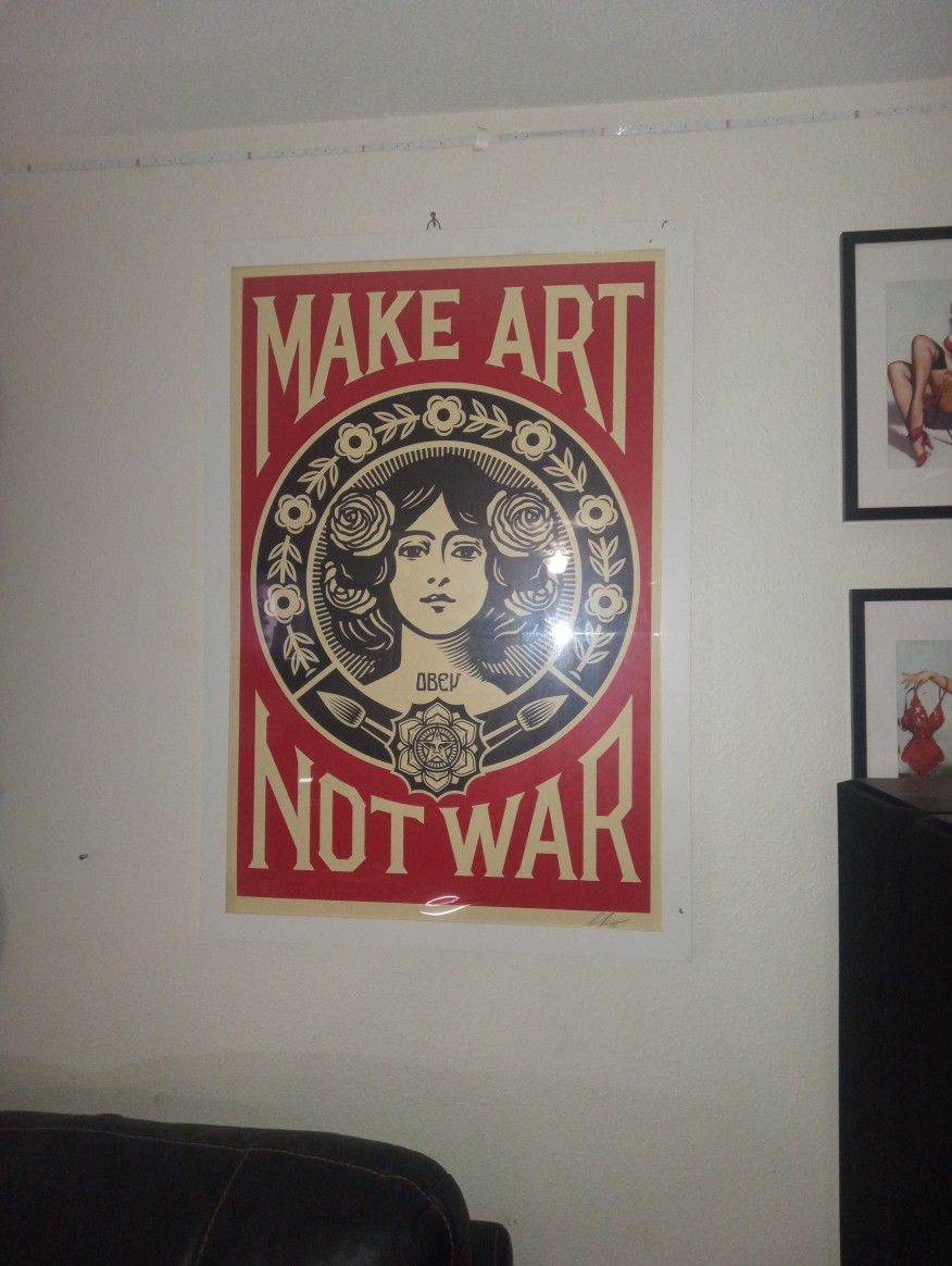 signed make art not war picture