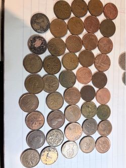 75 Vintage Foreign World Coins Mixed Countries Canada UK Europe Estate Lot