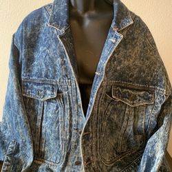 90s Vintage acid washed jean Jacket xl 
