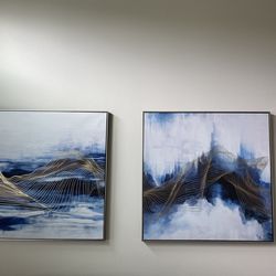 Set of 2 abstract art pieces