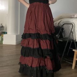 handmade red and black princess skirt 