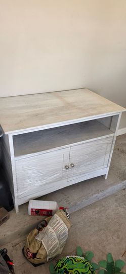 Modern White-Washed Wood TV Stand & Media Console