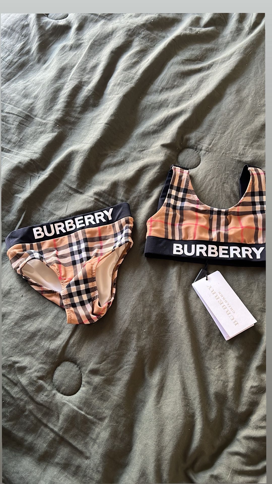 Two Piece Burberry 3Y Swim Suit 