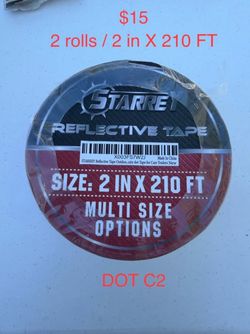 STARREY DOT-C2 Reflective Tape 2" x 210ft - 2 Rolls, NEW (Truck Trailer)