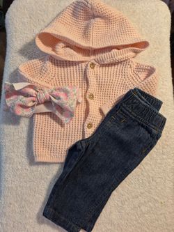 Baby Girl 3-Piece Outfit Set, 3 Mo