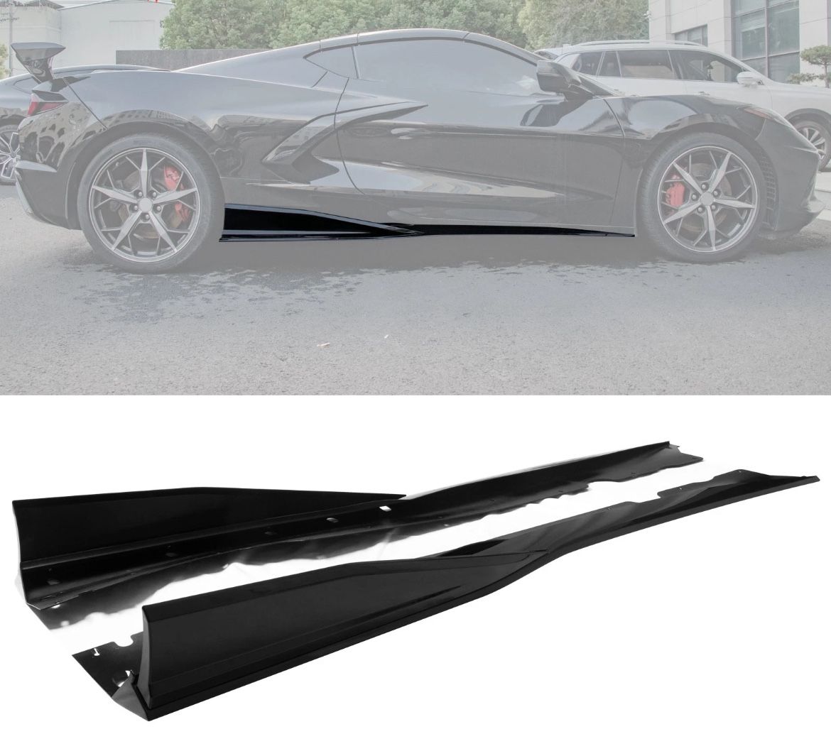 20-25 Chevy Corvette Gloss Black Side Skirt Extension