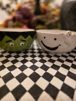 Halloween Frankenstein and ghost bowls