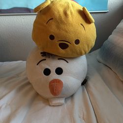 Winnie the Pooh and Olaf stackable Stuffed Animals