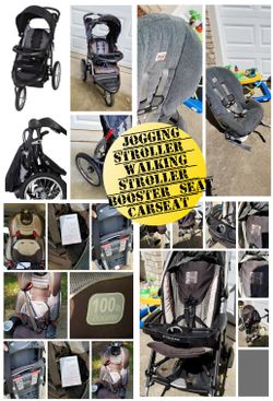 Jogging stroller.. Walking Stroller.. Booster seat.. Carseat
