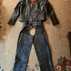 Insulated H-D Wmns Lthr Biker Jkt and (2) Chaps