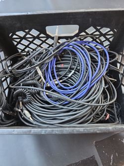 Crate of 1/4" Guitar cables