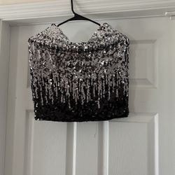 Black And Silver Ombré Skirt