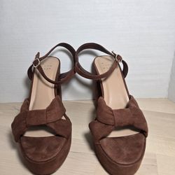 Brown Platform Block Heels 