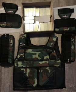 Adjustable weighted vest with ankle and wrist with 26 pounds of weights Storm Brand 