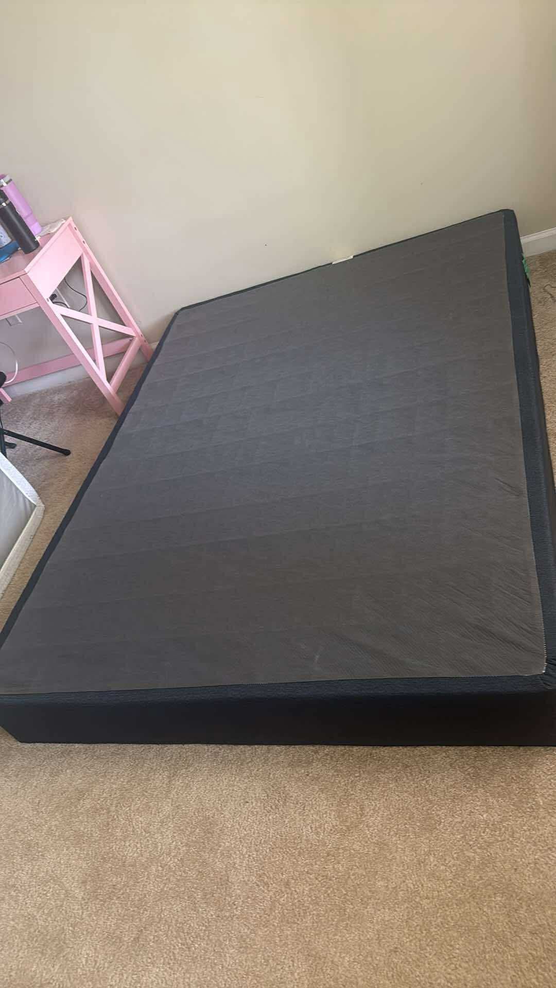 Sanitized Queen Box Spring Bed And Mattress In Excellent Condition