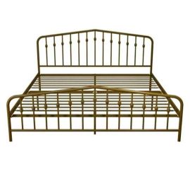 NEW Novogratz Bushwick King Metal Platform Bed Frame – Gold – NIB