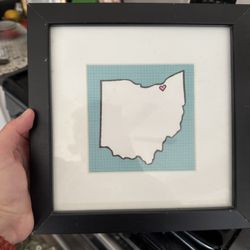 Ohio w/ Heart Framed Art