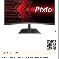 PIXIO 24" Curved Gaming Monitor 