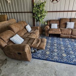 Studded Recliner Couch Set!  