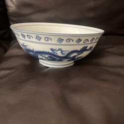 SIGNED CHINESE DRAGON BOWL 